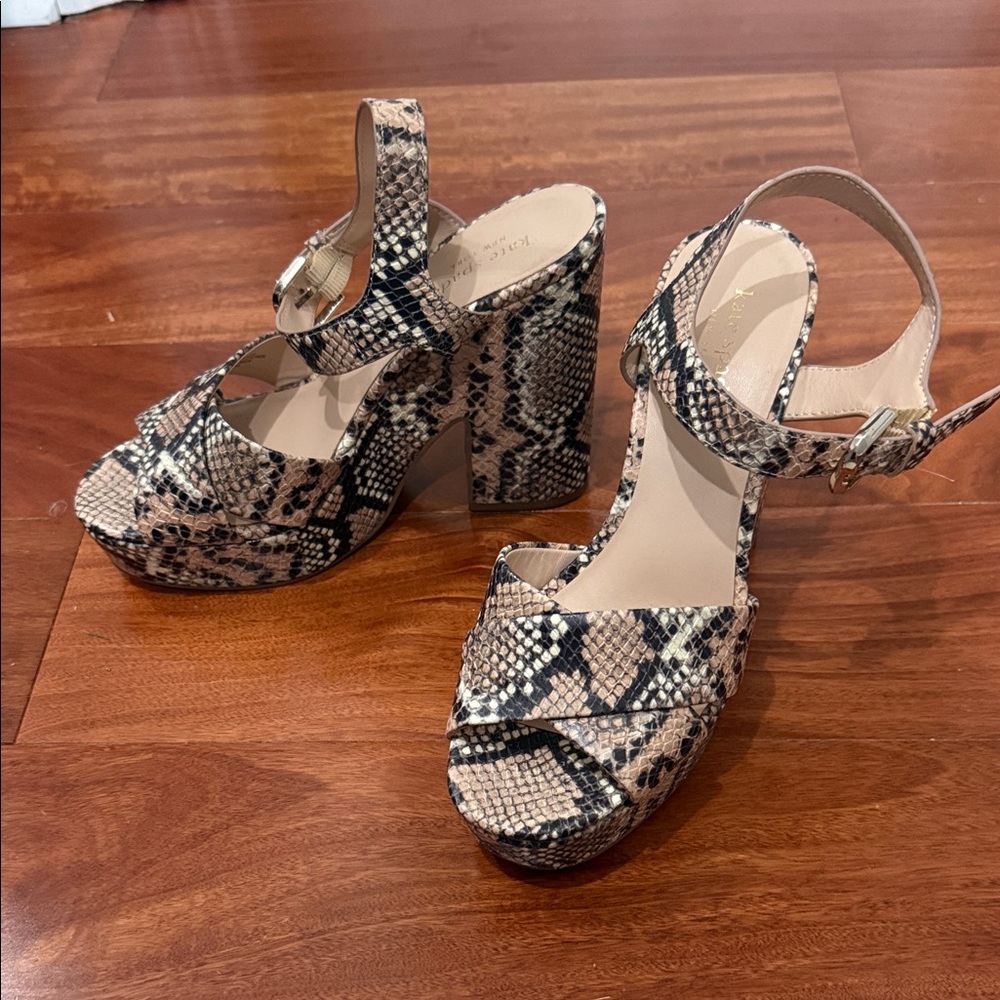 Kate Spade Grace Snake-Print Platform Sandals - Picture 3 of 6